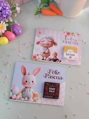 Card com tablete cacau show- páscoa