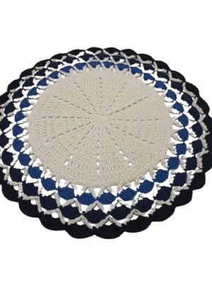 Toalhinha de mesa em crochê sousplat conchas degradê 1 peça