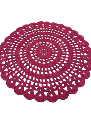 Toalhinha de mesa em crochê sousplat redondo 1 cor 1 peça