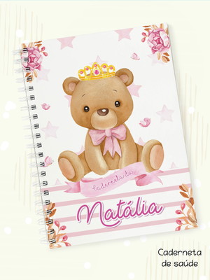 Caderneta de vacinação ursinha princesa