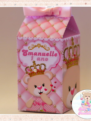 Caixa milk ursinha rosa