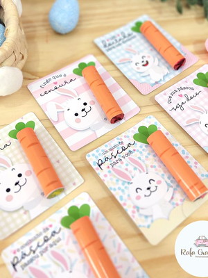 Kit com 10 cartão de páscoa com capinha para batom- 6 modelo