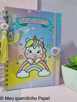 Caderno personalizado unicórnio