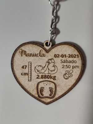 Chaveiro personalizado mdf bebê - maternidade