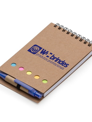 100 bloco de anotações com post it e caneta, azul bca004