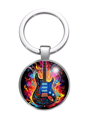 Chaveiro explosão da guitarra em cores