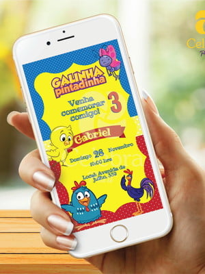 Convite digital galinha pintadinha menino