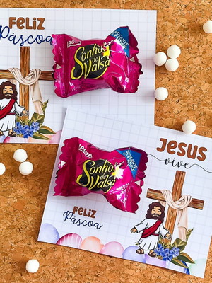 Card para bombom páscoa cristã