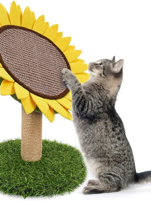 Arranhador de sisal para gatos formato de girassol