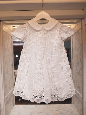 Vestido renda renascença com perola 1 a 2 a anos