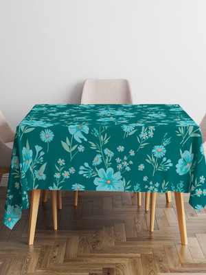 Toalha mesa quadrada estampa floral tecido oxford 140cm f6