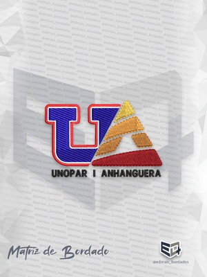 Matriz de bordado unopar anhanguera logo simbolo horizontal
