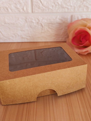 Caixa 6 doces kraft com visor