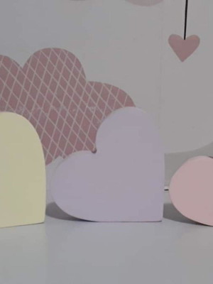Trio de mini corações mdf