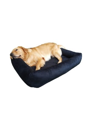 Cama para cachorro grande 100 x 84 cm preta + capa extra