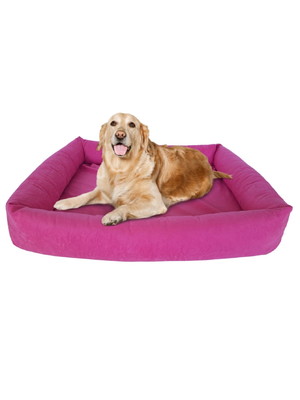 Cama para cachorro grande rosa 100 x 84 cm - fácil de lavar