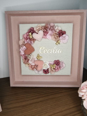 Quadro floral com led
