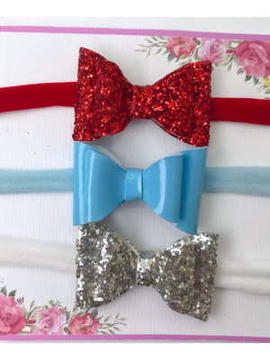 Kit 3 faixinha para bebes laço duplo tiara infantil