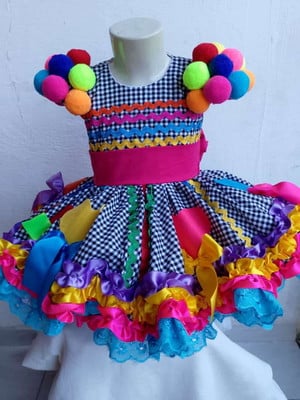 Vestido caipira junino boneca linda(3/4 anos)