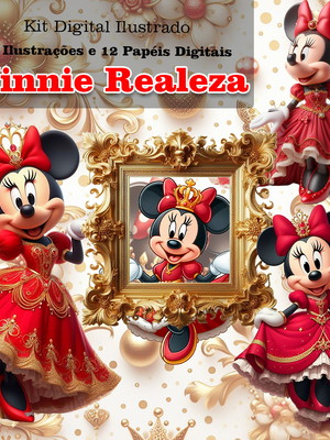 Kit digital minnie realeza vermelha