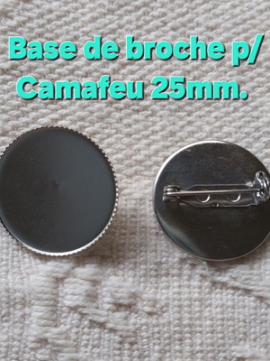 Broche redondo p/camafeu / aço inoxidável 25mm.(10pçs)