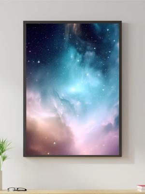 Arte digital quadro decorativo abstrato espaço nebulosa