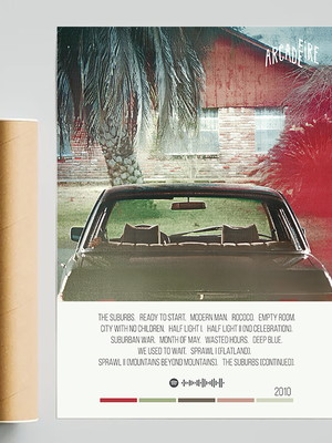 Poster arcade fire suburbs - a3