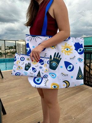 Bolsa grande personalizada olho grego