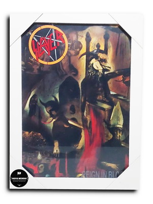 Quadro banda slayer thrash metal a4 c/ moldura e acetato