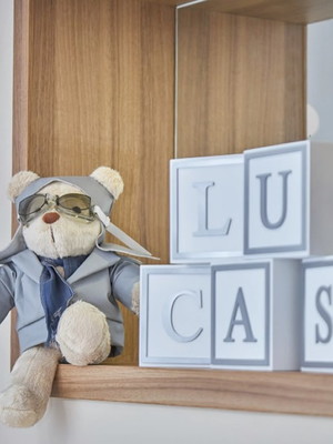 Cubo letra personalizada mdf 5 unidades