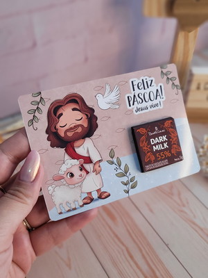 10 cards chocolate de páscoa cristã
