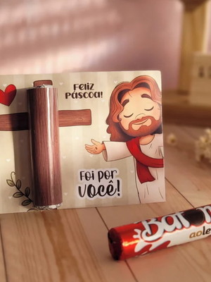 Card + chocolate páscoa cristã lembrancinha