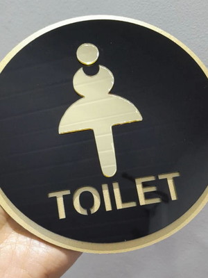 Placa de identificação toilet