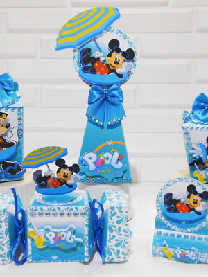 Kit personalizados - mickey pool party - (40 peças)