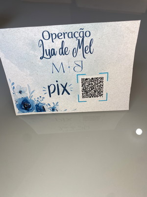 Placa de mesa operação lua de mel - pix