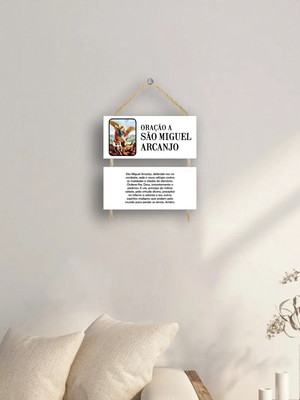 Placa decorativa para sala oração são miguel arcanjo