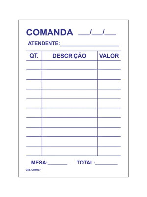 10 bloco de comanda pedido restaurante bar 7x10 100 folhas