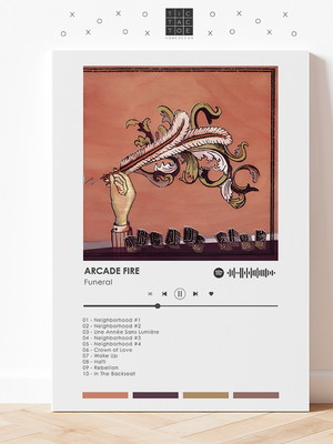 Quadro mdf spotify arcade fire funeral