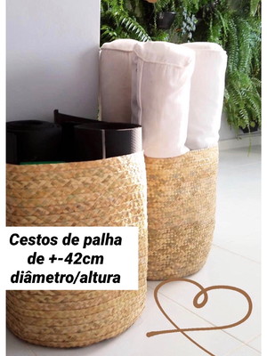 Cesto de palha artesanal (+-42cm)