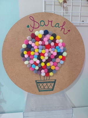 Quadro pompom com nome