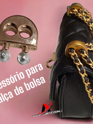 Acessorio para alça de bolsa metal dourado pacote 2pçs