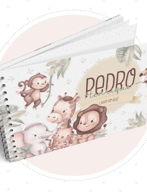 Livro do bebê - safari vintage boy