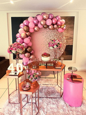 Decoração rose gold locação