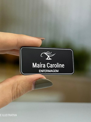 Crachá/boton magnético personalizado black