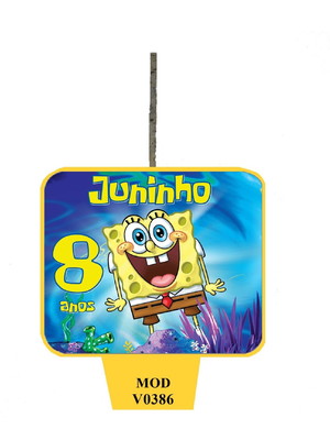 Vela de aniversário bob esponja