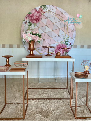 Locação/aluguel festa decoração rose gold rj