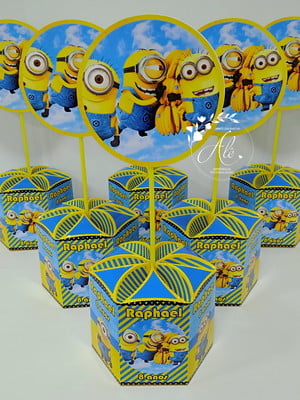 Centro de mesa grande personalizado minions