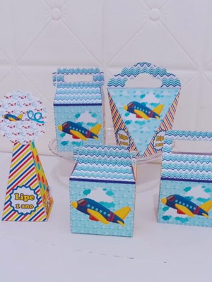 Kit festa 50 lembrancinhas personalizadas avião.