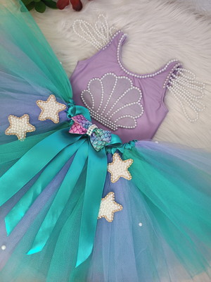 Fantasia sereia ariel infantil concha