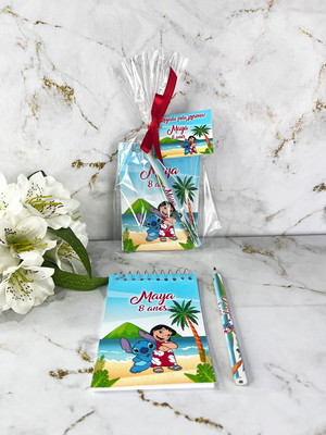 Bloquinho personalizado com lápis lilo e stitch